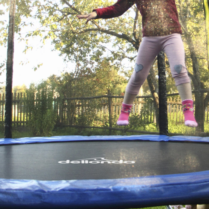 2440mm Kids 8ft Trampoline & Safety Enclosure Net - 50KG Max Outdoor Garden Jump