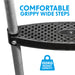 76cm Height 2 Tread Trampoline Ladder Steps - Frame Hanging Wide Grip Step 100KG - LoopsDirect