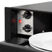 60cm Built-In Warming Drawer - Kitchen Wall Plate Heater - Push Open Black Steel - LoopsDirect