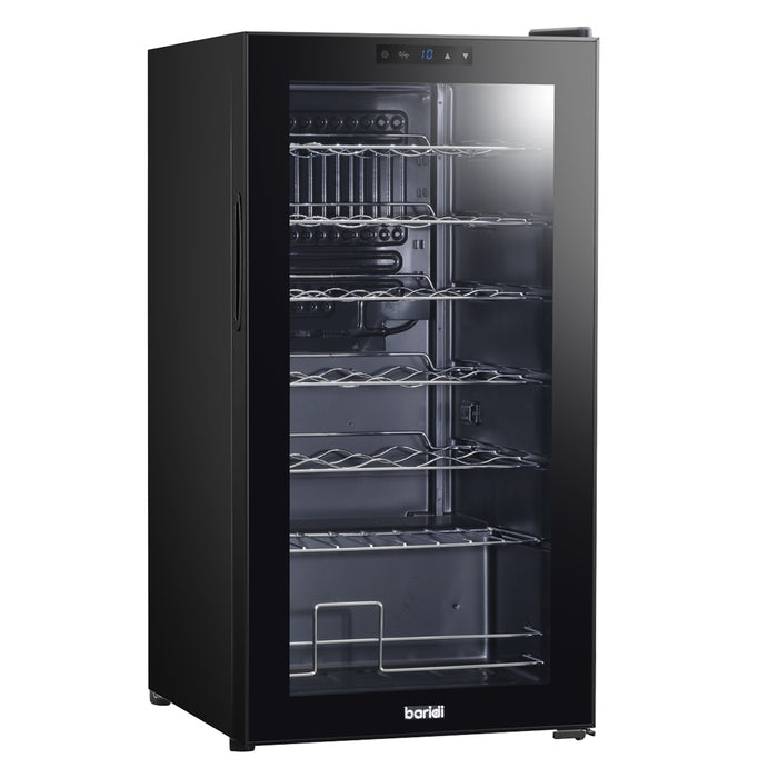 28 Bottle Free Standaing Wine Cooler Fridge - Touch Controls & LED Backlit BLACK