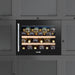 28 Bottle 60cm Built-in Wine Cooler Fridge - Wood Shelves & LED Backlit BLACK - LoopsDirect