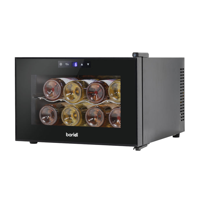 8 Bottle Worktop Wine Cooler Fridge - Thermoelectric & LED Backlit BLACK