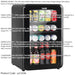 70L Under Counter Wine Beer Drinks Fridge Cooler - Glass Front Retro Style BLACK - LoopsDirect