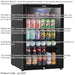 115L Under Counter Wine Beer Drinks Fridge Cooler Glass Front LED Backlit BLACK - LoopsDirect