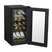 15 Bottle Dual Zone Freestanding Wine Cooler Fridge - LED Backlit BLACK & GLASS - LoopsDirect