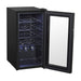 15 Bottle Dual Zone Freestanding Wine Cooler Fridge - LED Backlit BLACK & GLASS - LoopsDirect