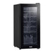 18 Bottle Freestanding Wine Cooler Fridge LED Backlit Metal Shelf BLACK & GLASS - LoopsDirect