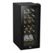 18 Bottle Freestanding Wine Cooler Fridge LED Backlit Metal Shelf BLACK & GLASS - LoopsDirect