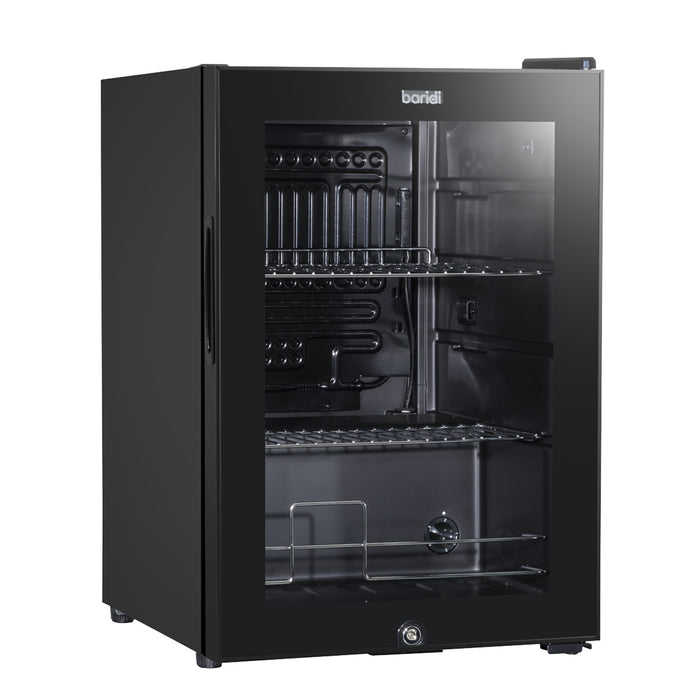 60L Under Counter Wine Beer Drinks Fridge Cooler - BLACK & GLASS 74x 330ml Cans