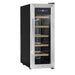 12 Bottle Freestanding Wine Cooler Fridge LED Backlit Metal Shelf STEEL & GLASS - LoopsDirect