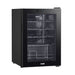 20 Bottle Freestanding Wine Cooler Fridge & Metal Shelves - LED BLACK & GLASS - LoopsDirect