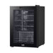 20 Bottle Freestanding Wine Cooler Fridge & Metal Shelves - LED BLACK & GLASS - LoopsDirect