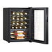 20 Bottle Freestanding Wine Cooler Fridge & Metal Shelves - LED BLACK & GLASS - LoopsDirect