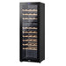 44 Bottle Dual Zone Freestanding Wine Cooler Fridge - LED Backlit BLACK & GLASS - LoopsDirect