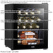 16 Bottle Freestanding Wine Cooler Fridge & Metal Shelves - LED BLACK & GLASS - LoopsDirect