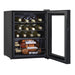 16 Bottle Freestanding Wine Cooler Fridge & Metal Shelves - LED BLACK & GLASS - LoopsDirect