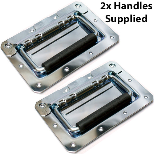 2x Spring Loaded Speaker Drop Handle Strong Metal Carry Recess Case Cabinet Box