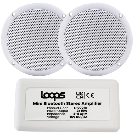 Wireless Bluetooth Amplifier & 2x 80W Ceiling Speaker Kit Compact Home Hi Fi Amp