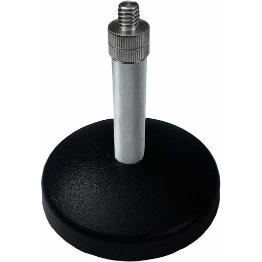 Desk Microphone Table Stand - Mini Round Foot Base - Short Clip Holder Loops