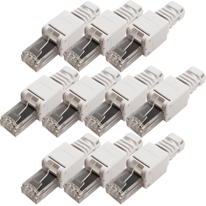 10x RJ45 CAT6 Tool-less Connectors & Boot â€“ UTP Ethernet Plugs â€“ NO CRIMP TOOL