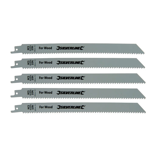 5 PACK 240mm Reciprocating Saw Blades 1/2" Shank 5TPI Carbon Steel Teeth Loops