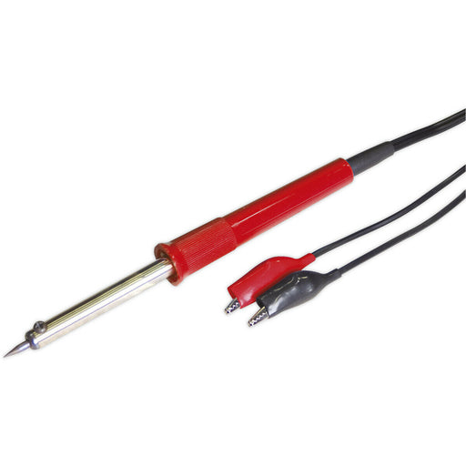 40W / 12V Low Voltage Soldering Iron - Ultra-Slim Grip & 1.5m DC Battery Clips Loops