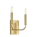 Twin Wall Light White Linen Cylindrical Shades Burnished Brass LED E14 60W Loops