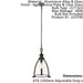 Ceiling Pendant Light Aged Bronze Plate & Clear Glass 40W E27 GLS e10790 Loops