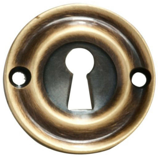 42mm Standard Keyhole Profile Escutcheon Rounded Ridge Polished Brass Loops