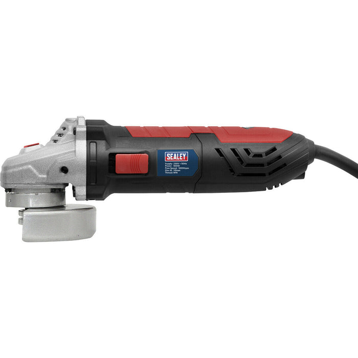 115mm Angle Grinder - 900W Heavy Duty Motor Produces 12000 RPM - M14 Spindle Loops