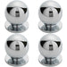 4x Solid Ball Cupboard Door Knob 30mm Diameter Polished Chrome Cabinet Handle Loops