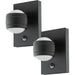 2 PACK IP44 Outdoor Wall Light & PIR Sensor Black Zinc Steel 3.7W LED Loops