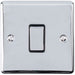 Light Switch Pack - 2x Single & 1x Double Gang - CHROME / Black 2 Way 10A Loops