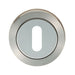 Round Lock Profile Escutcheon 52mm Dia Concealed Fix Bright Satin Steel Loops