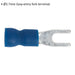 100 PACK Easy-Entry Fork Terminal - 3.7mm Diameter - 16 to 14 AWG Cable - Blue Loops