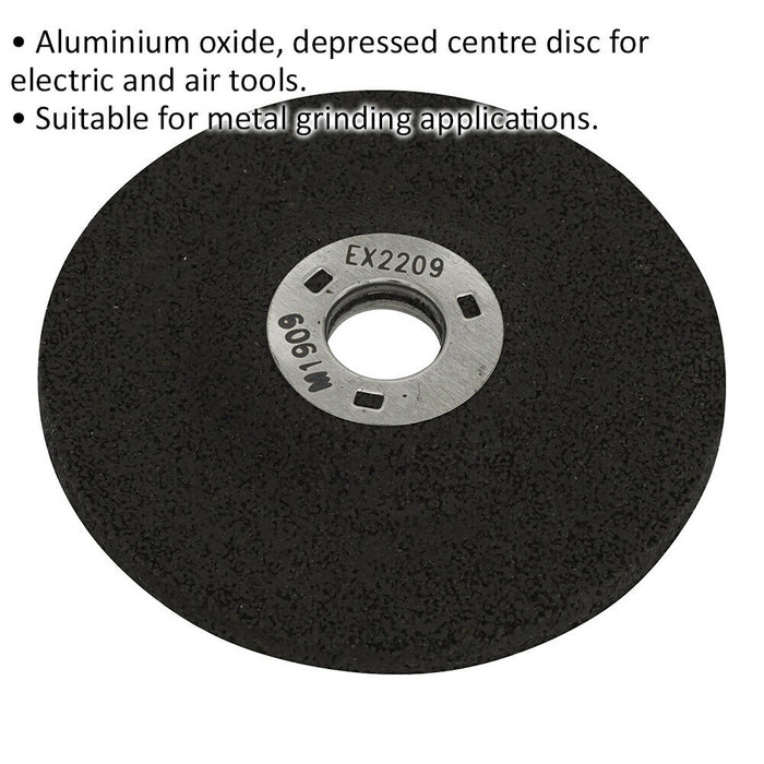 Aluminium Oxide DPC Metal Grinding Disc - 58 x 4mm - 9.5mm Bore Depressed Centre Loops