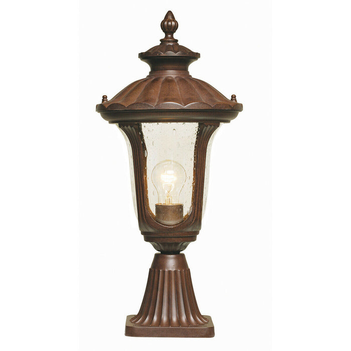 Outdoor IP44 1 Bulb Wall Ground Pedestal Rusty Bronze Patina LED E27 100W Loops