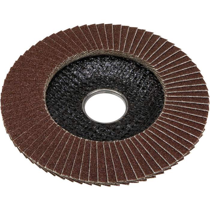 125mm Aluminium Oxide Flap Disc - 22mm Bore - Depressed Centre Disc - 60 Grit Loops