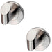 2x Single Bathroom Robe Hook on Concealed Fix Rose 44.5mm Proj Stainless Steel Loops