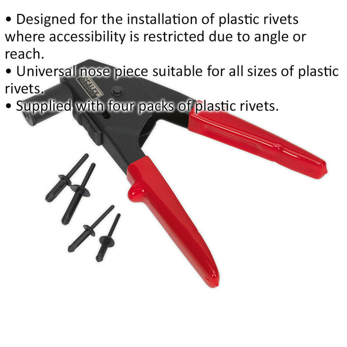 Plastic Riveting Kit - Hand Rivet Gun - Adjustable Nozzle PVC Sheet Bodywork Gun Loops