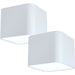 2 PACK Wall / Ceiling Light White Aluminium Square Downlight 1x 28W E27 Loops