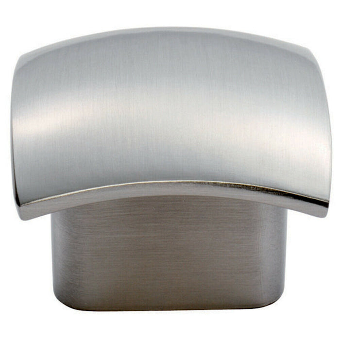 2x Convex Face Cupboard Door Knob 33 x 30.5mm Satin Nickel Cabinet Handle Loops