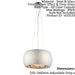 Ceiling Pendant Light Silver Effect & Clear Glass 5 x 28W G9 Dimmable Loops