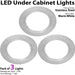 3x 2.6W LED Kitchen Cabinet Flush Spot Light & Driver Stainless Steel Warm White Loops