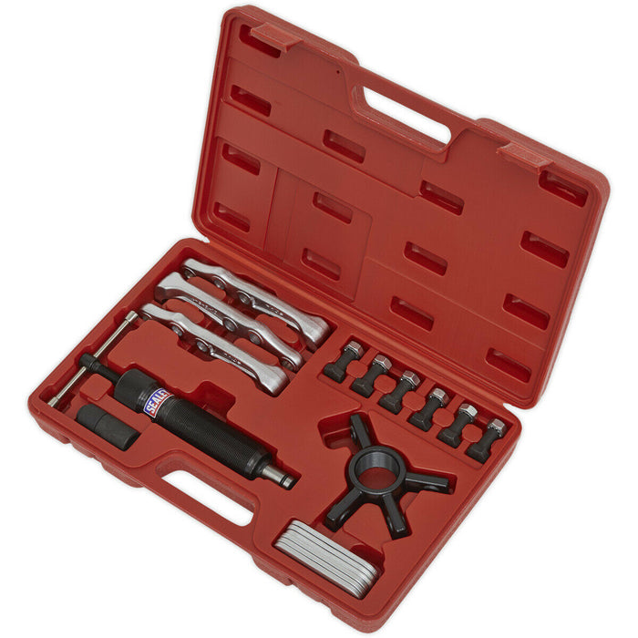 19 Piece Hydraulic Puller Set - 2 Way Yoke - 10 Tonne Capacity Hydraulic Ram Loops