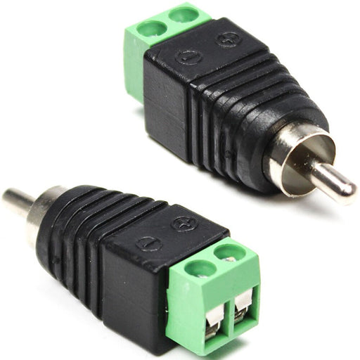 RCA PHONO Male Screw Terminal Connector No Solder AV Cable End Plug CCTV Audio Loops