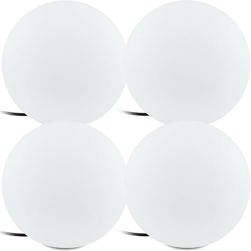 4 PACK IP65 Outdoor Garden Ball Light White Plastic 1x 40W E27 300mm Globe Loops