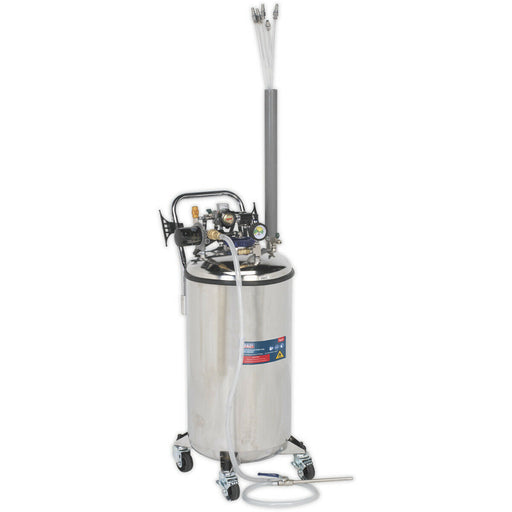 90L Air Operated Fuel Drainer Tank - Venturi Type Suction - Stainless Steel Loops