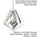 Hanging Ceiling Pendant Light Polished Chrome Ring Shade Modern 3 Bulb Lamp Loops