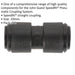 5 PACK - 10mm Straight Coupling Adapter - Pneumatic Compressed Air Pipe Joiner Loops